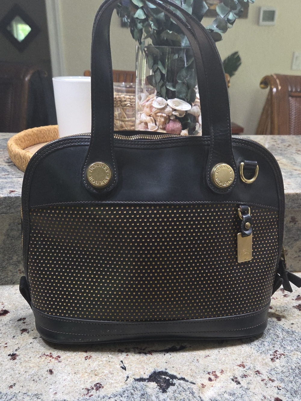 Dooney & Bourke Black Vintage  Dome Satchel Handbag